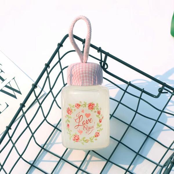 Flower Collection Mini Glass Bottle  (Pink)
