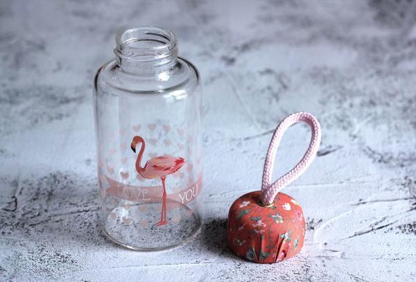 Flamingo Collection Glass Bottle  (Pink)